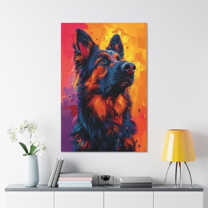 German Shepherd - Abstract Illustration Canvas Gallery Wraps