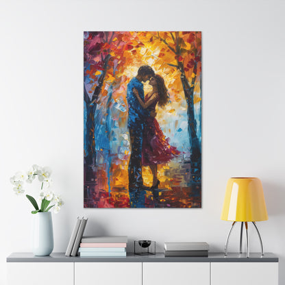 Couple - Leonid Afremov Style Digital Oil Painting Canvas Gallery Wraps