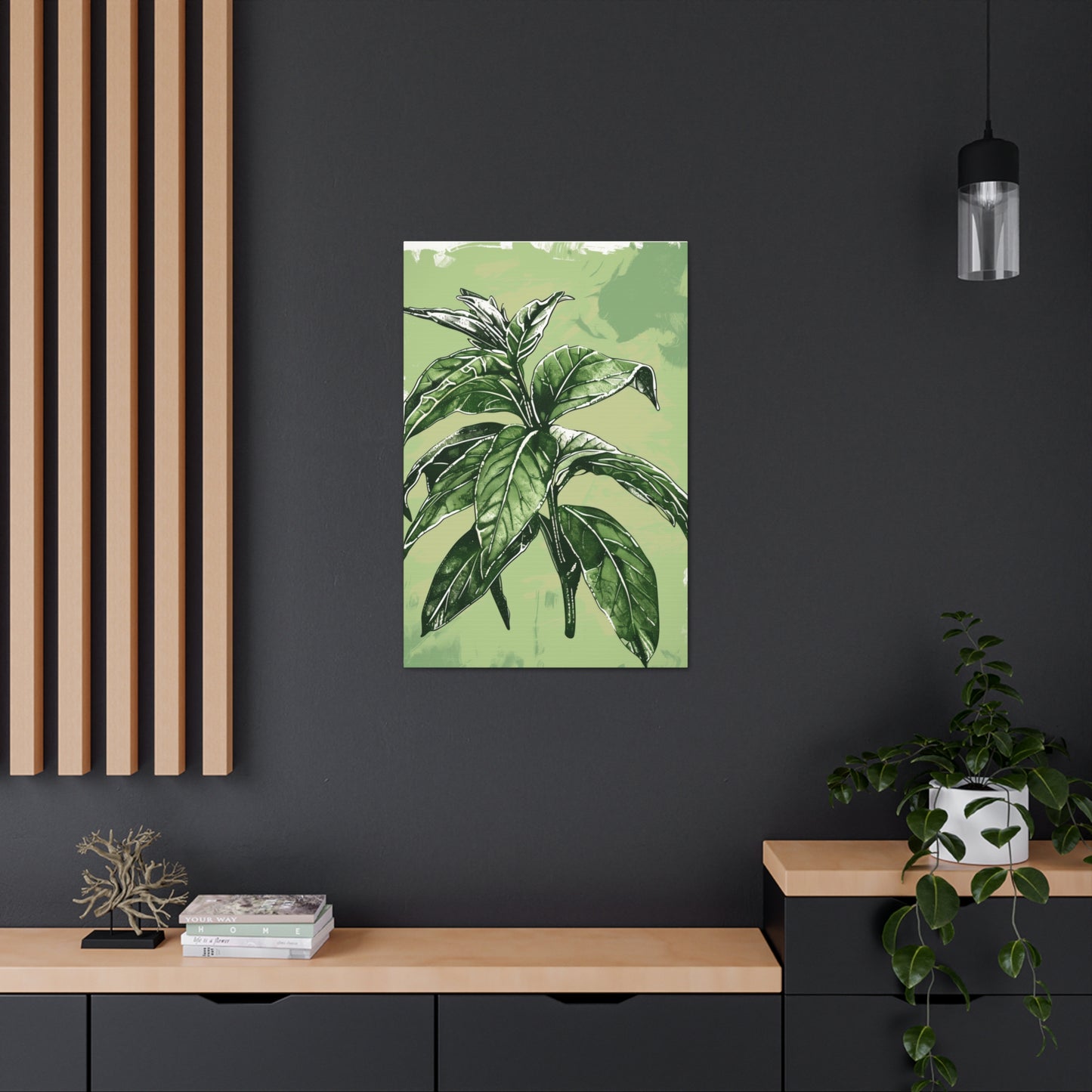 Plant Leaves Digital Illustration Canvas Gallery Wraps