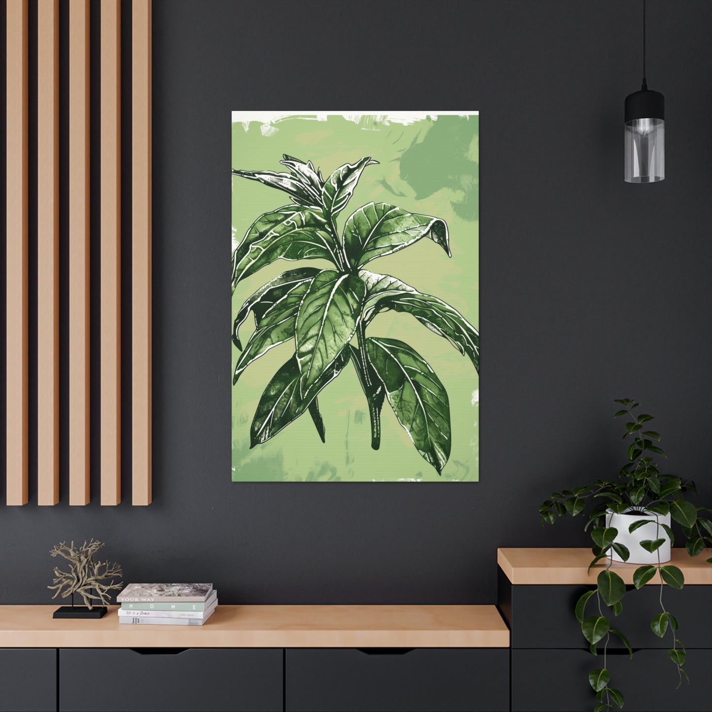 Plant Leaves Digital Illustration Canvas Gallery Wraps