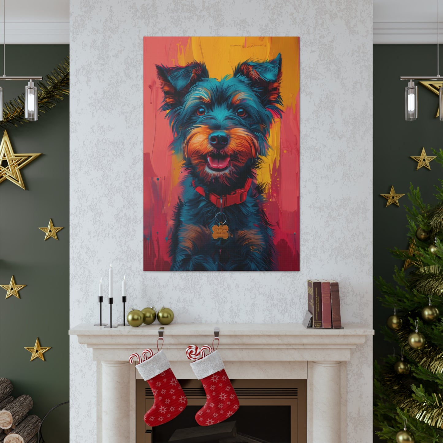 Terrier Dog - Abstract Illustration Canvas Gallery Wraps