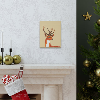 Deer with Antlers Digital Illustration Canvas Gallery Wraps