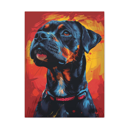 Rottweiler Dog - Abstract Illustration Canvas Gallery Wraps