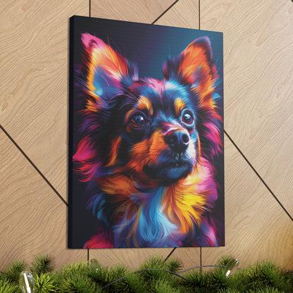 Papillon Dog - Abstract Illustration Canvas Gallery Wraps