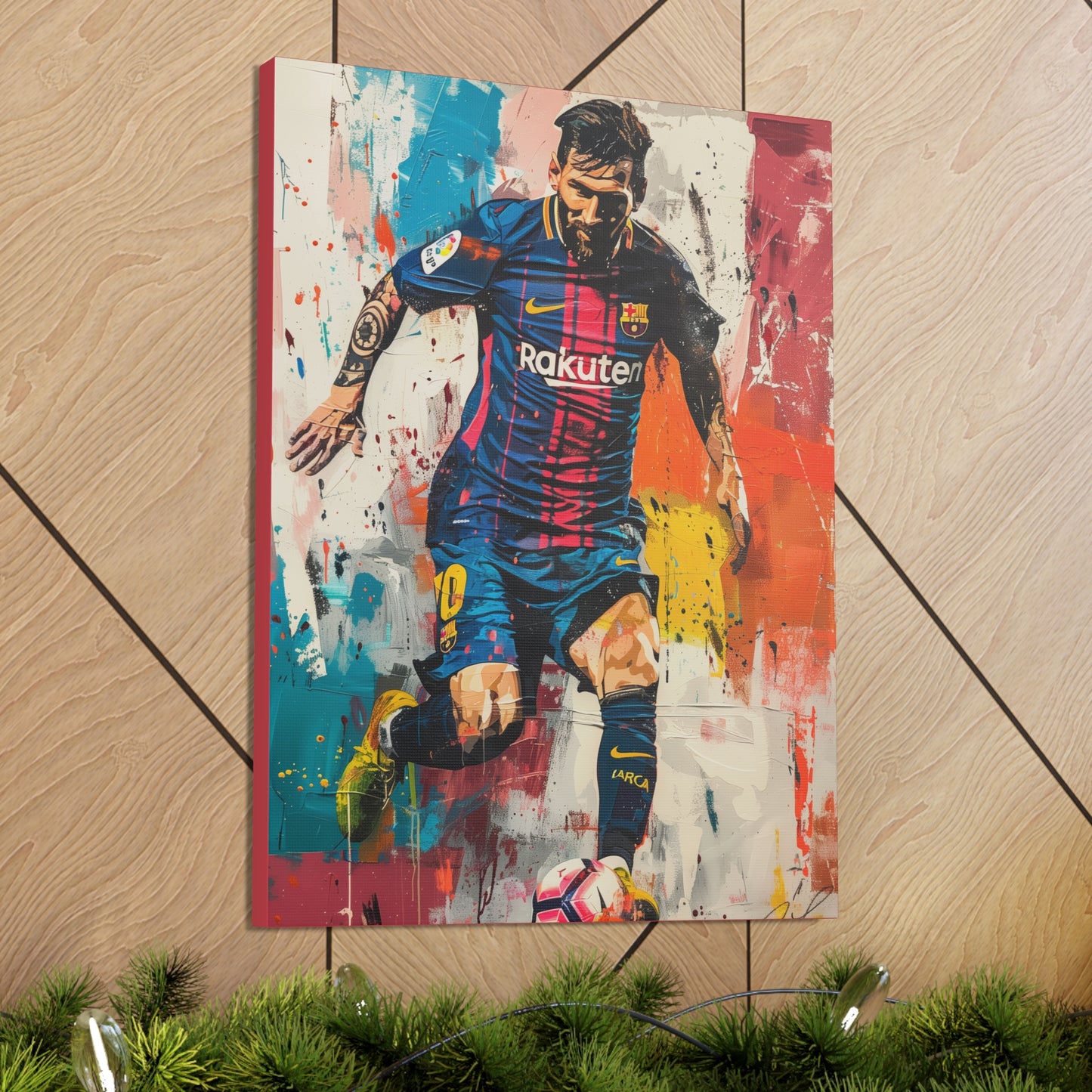 Lionel Messi - Abstract Digital Painting Canvas Gallery Wraps