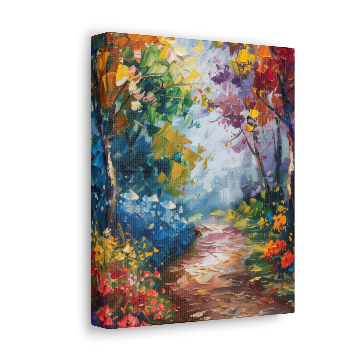 Road Through Autumn Flower Forest - Leonid Afremov Oil Painting Canvas Gallery Wraps