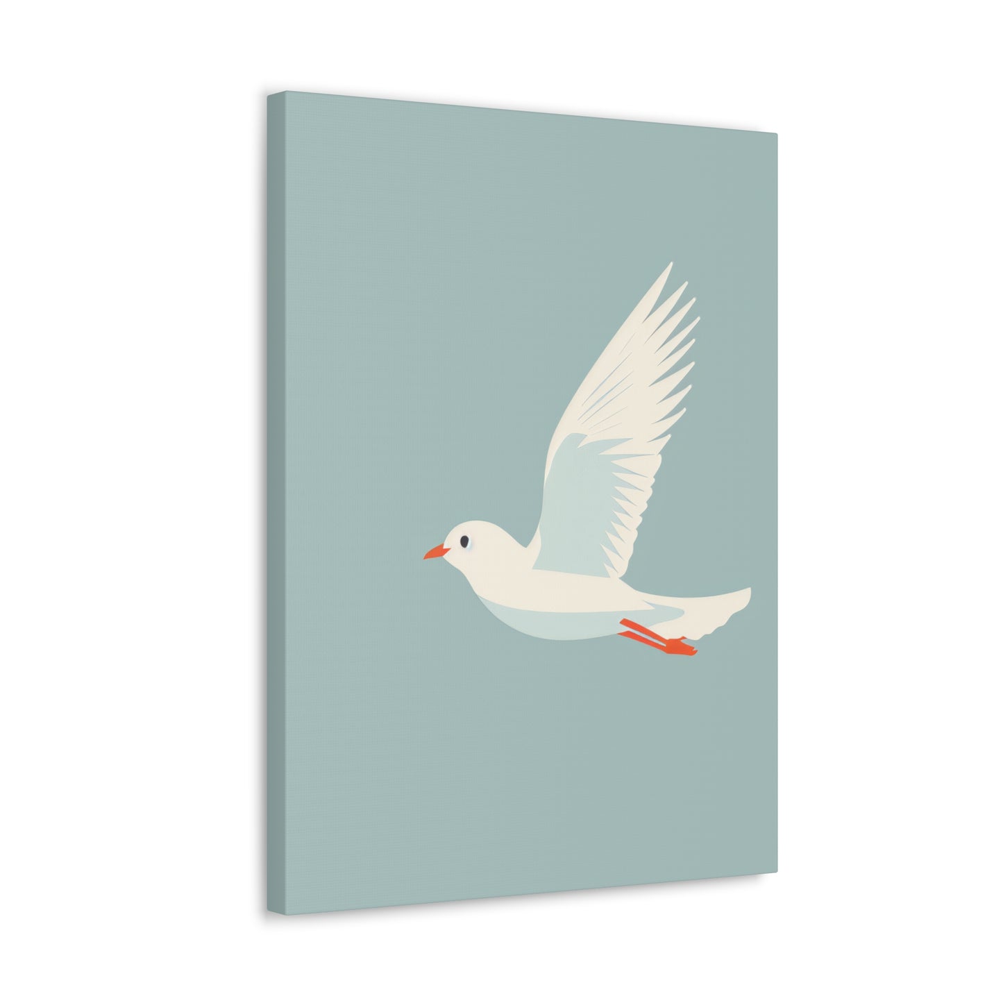 White Dove Flying Digital Illustration Canvas Gallery Wraps