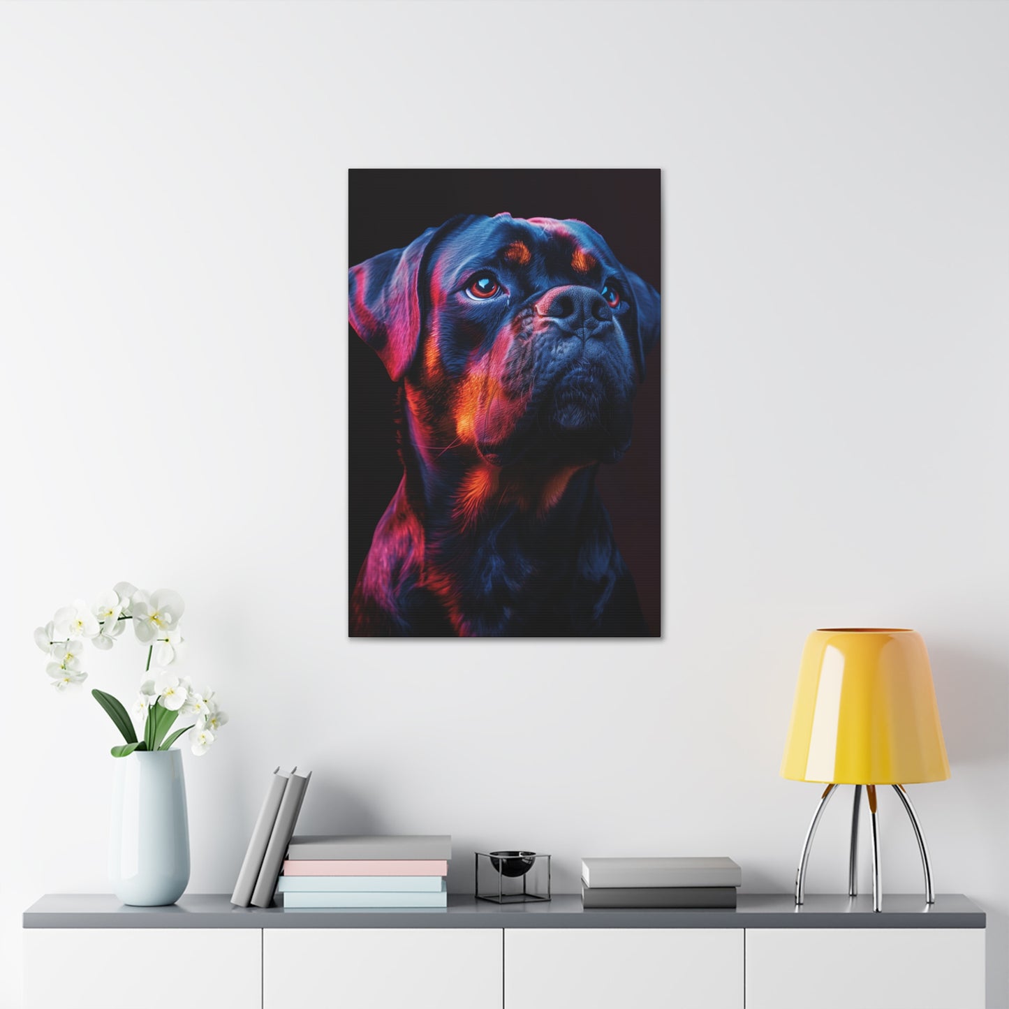 Rottweiler Dog - Abstract Illustration Canvas Gallery Wraps