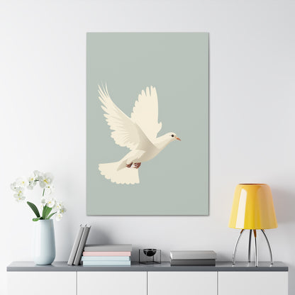 White Dove Digital Illustration Canvas Gallery Wraps