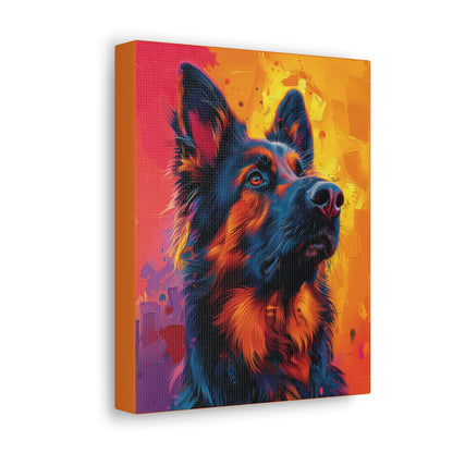 German Shepherd - Abstract Illustration Canvas Gallery Wraps