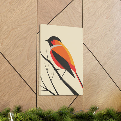 Bird siting on a tree branch Digital Illustration Canvas Gallery Wraps