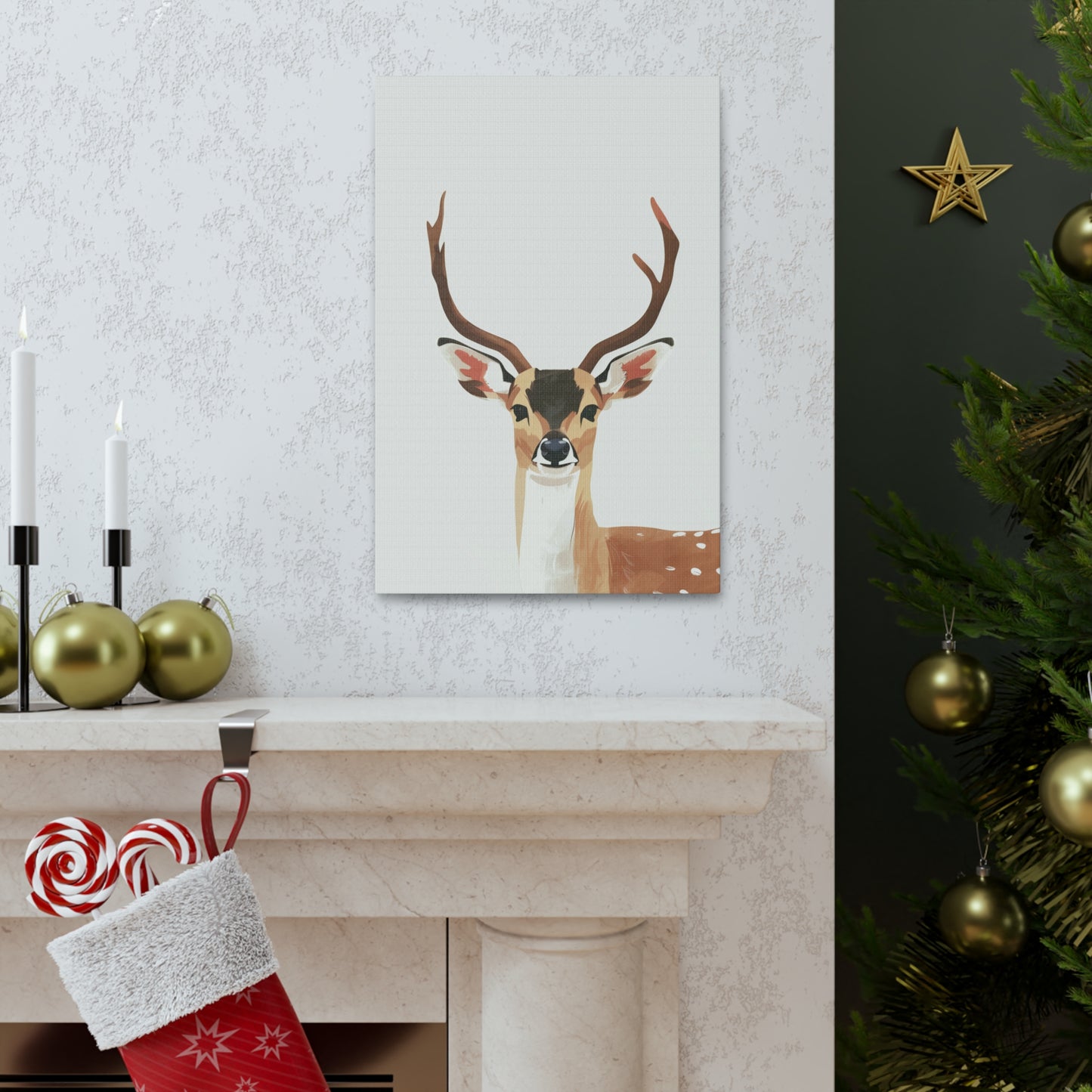 Deer Digital Illustration Canvas Gallery Wraps