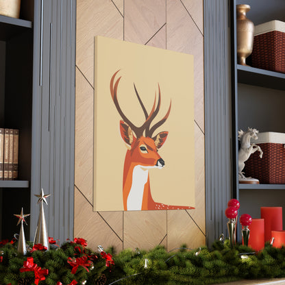 Deer with Antlers Digital Illustration Canvas Gallery Wraps