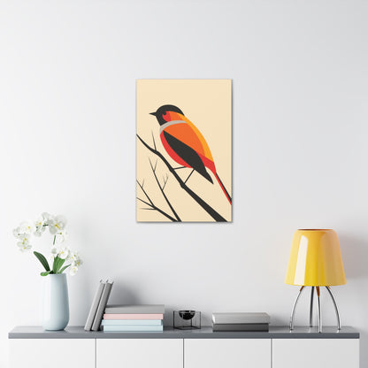 Bird siting on a tree branch Digital Illustration Canvas Gallery Wraps