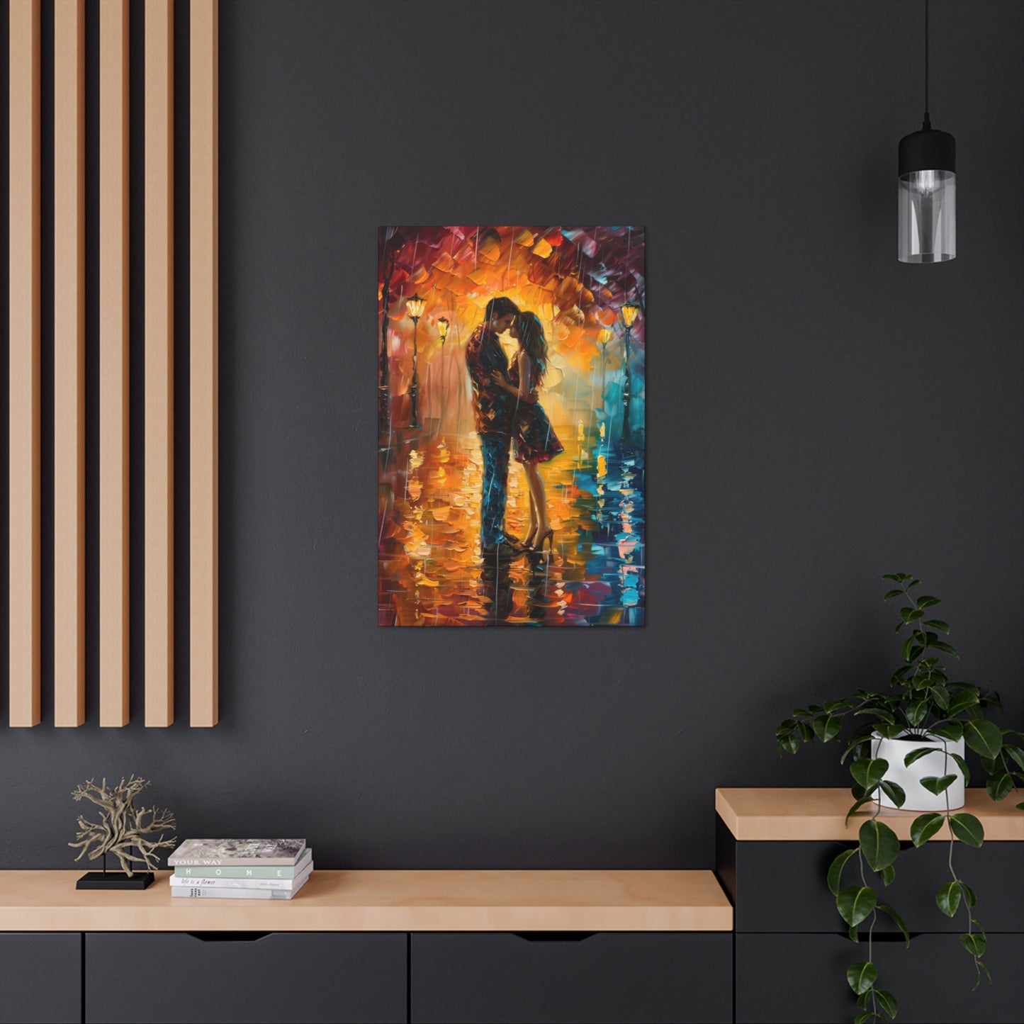 Couple - Leonid Afremov Style Digital Oil Painting Canvas Gallery Wraps