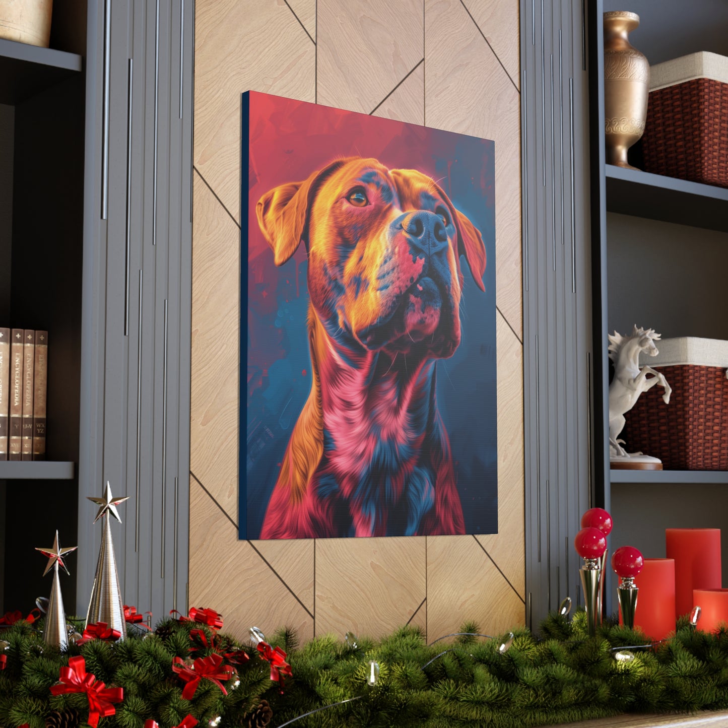 American Pit Bull Terrier - Abstract Illustration Canvas Gallery Wraps