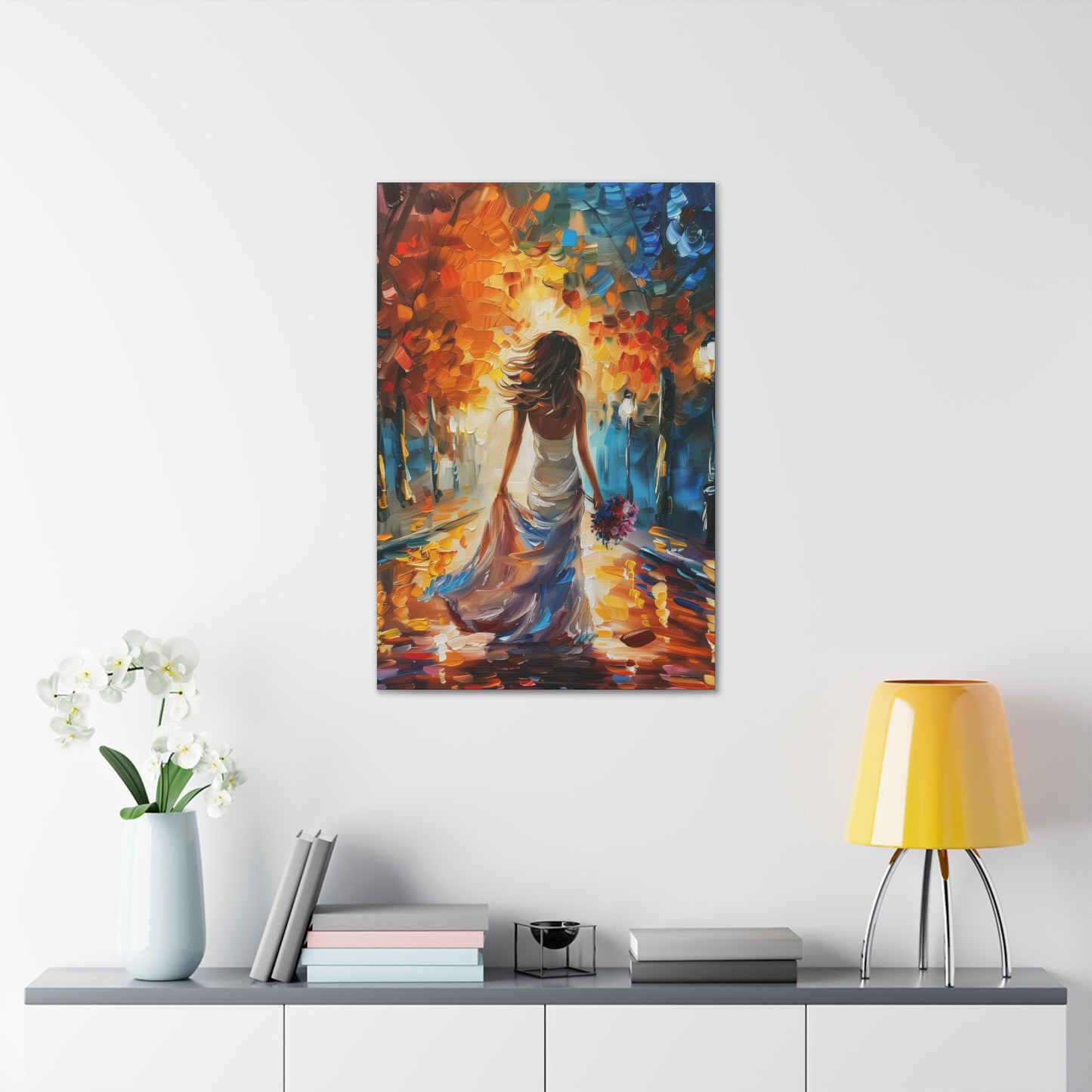 Bride in the Streets - Leonid Afremov Style Digital Print Canvas Gallery Wraps