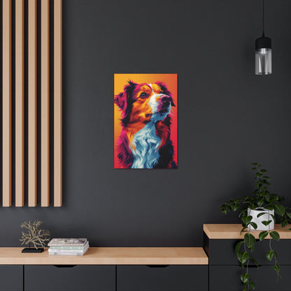 Border Collie Dog - Abstract Illustration Canvas Gallery Wraps