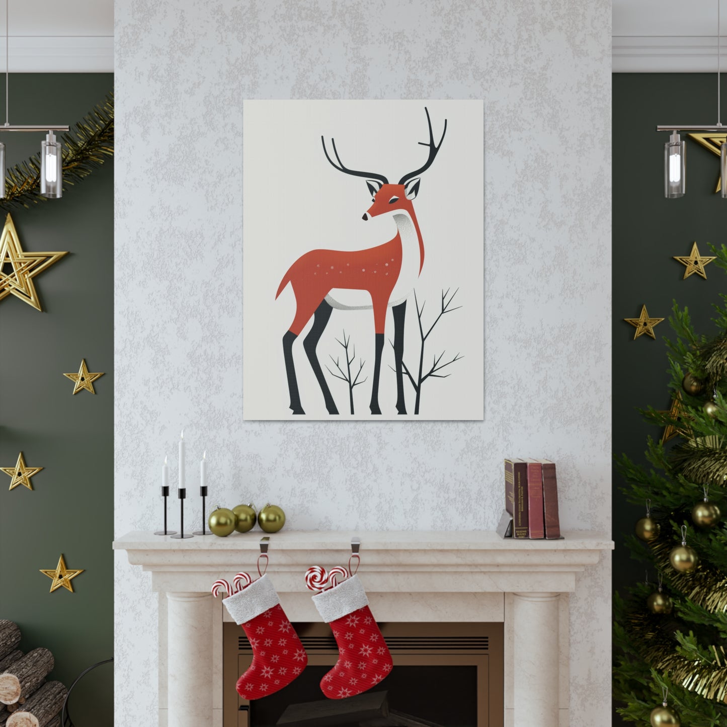 deer Digital Illustration Canvas Gallery Wraps