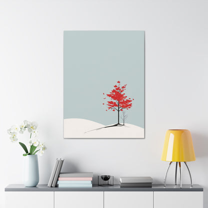 Maple Tree in Winter - Illustration Canvas Gallery Wraps