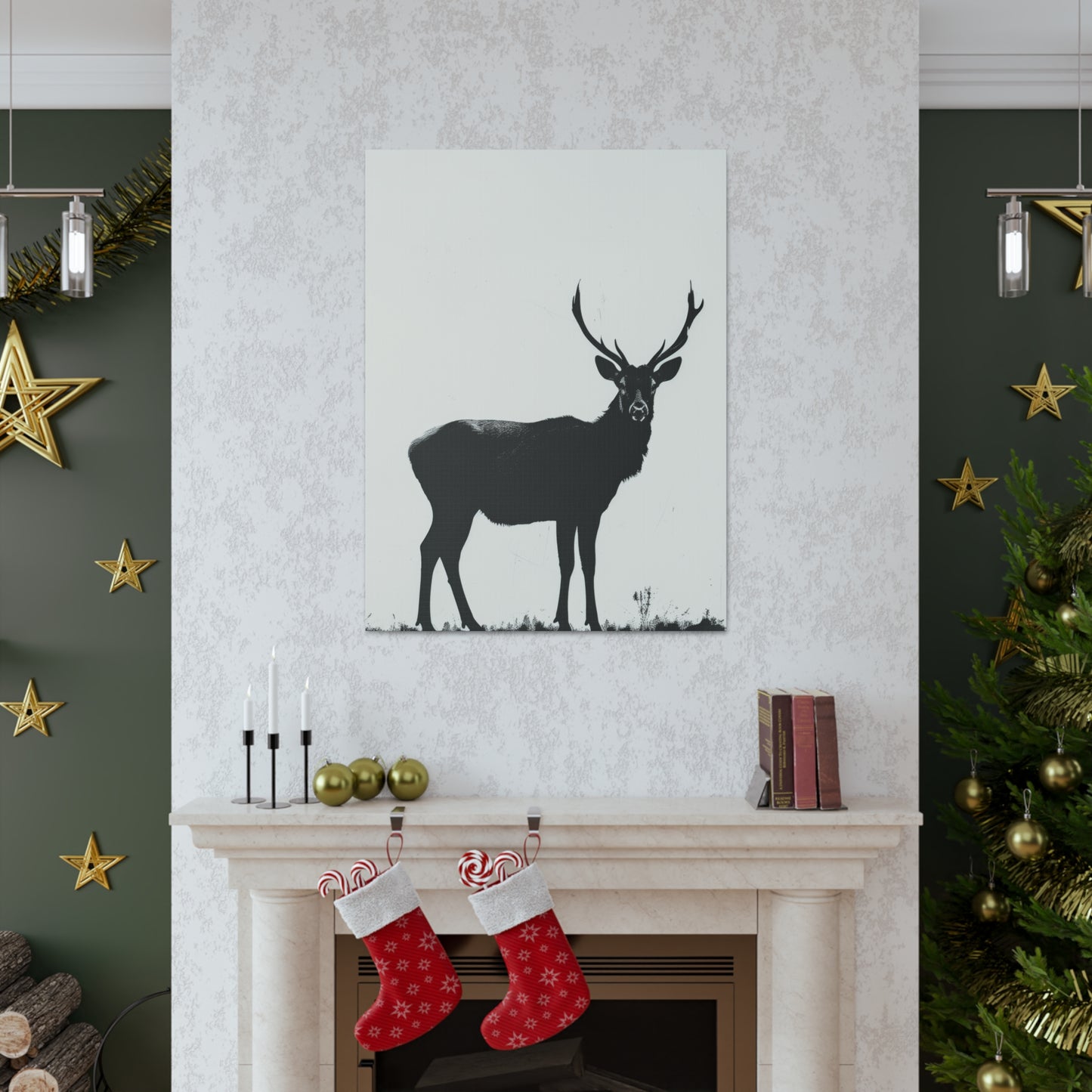 Reindeer Digital Illustration Canvas Gallery Wraps