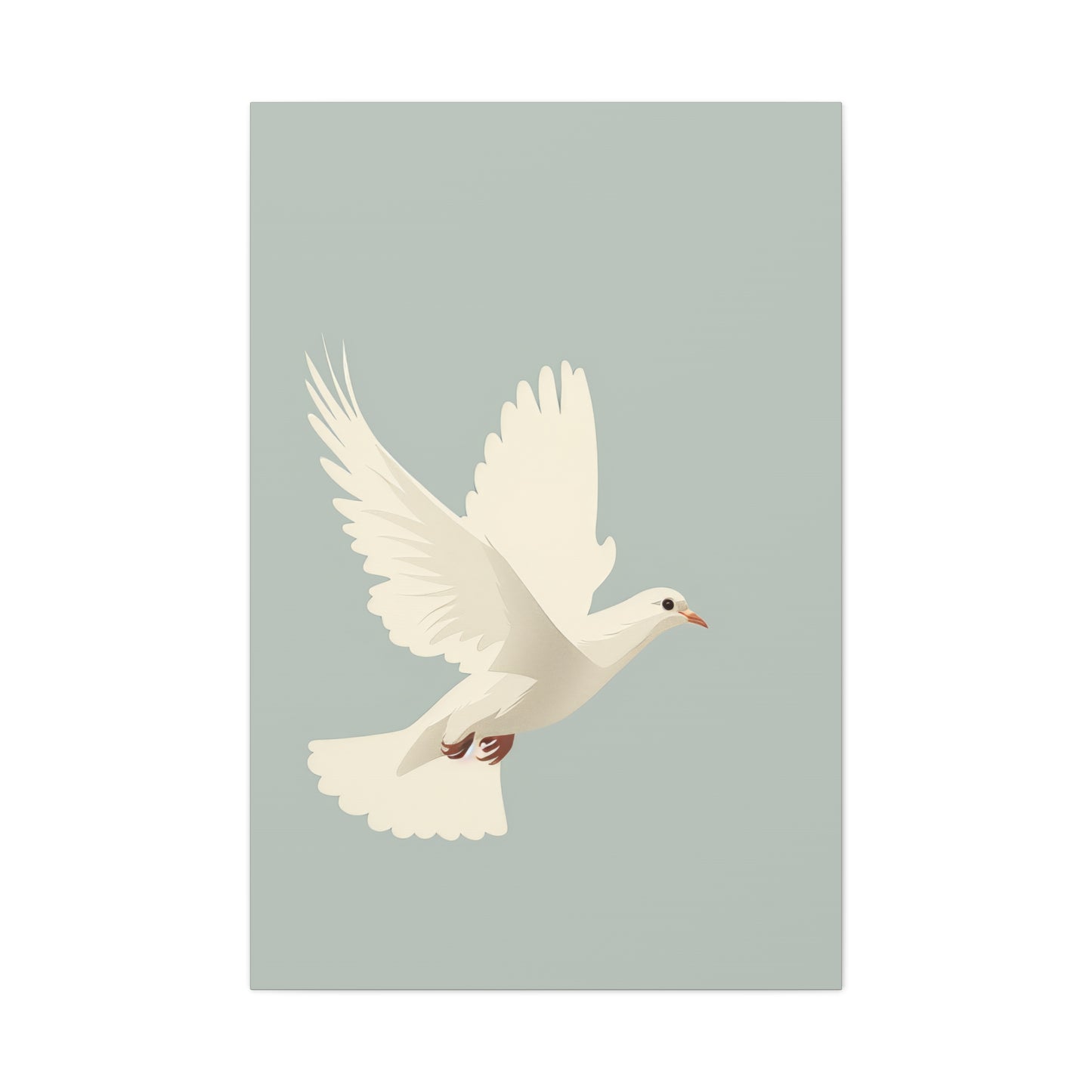 White Dove Digital Illustration Canvas Gallery Wraps