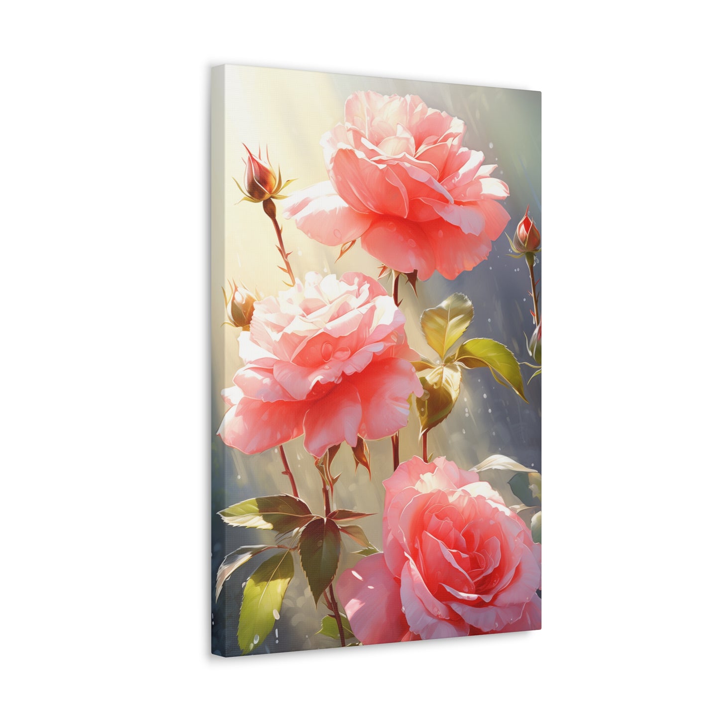 Rose Flowers - Watercolor Painting Digital Illustration Canvas Gallery Wraps