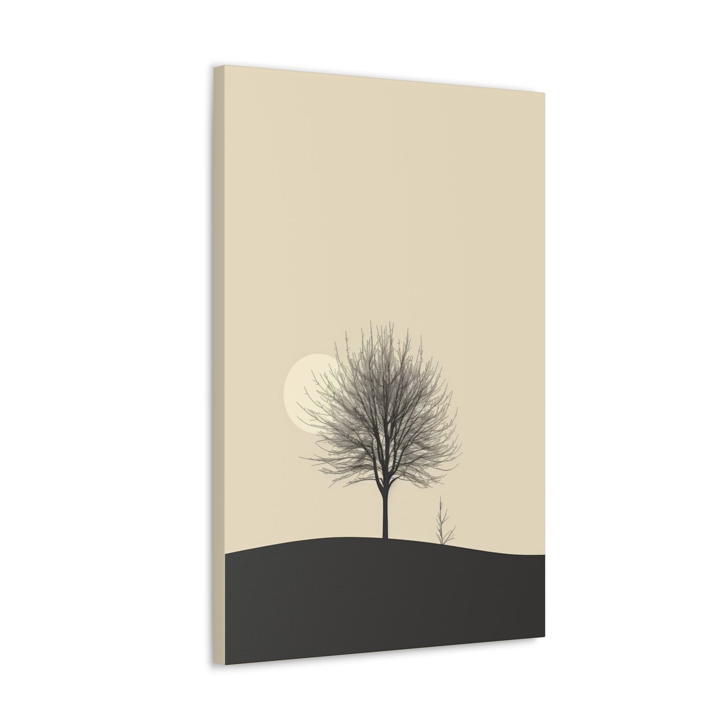 Lone Leafless Tree - Illustration Canvas Gallery Wraps