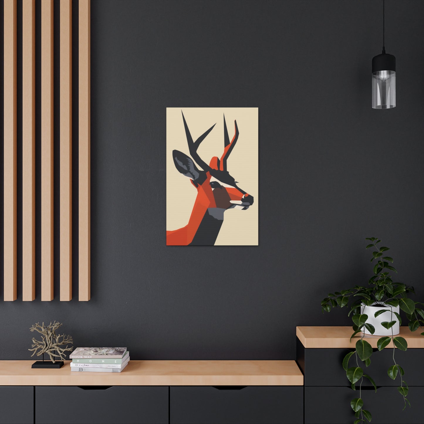 Reindeer with antlers Digital Illustration Canvas Gallery Wraps