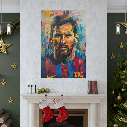 Lionel Messi - Abstract Digital Painting Canvas Gallery Wraps