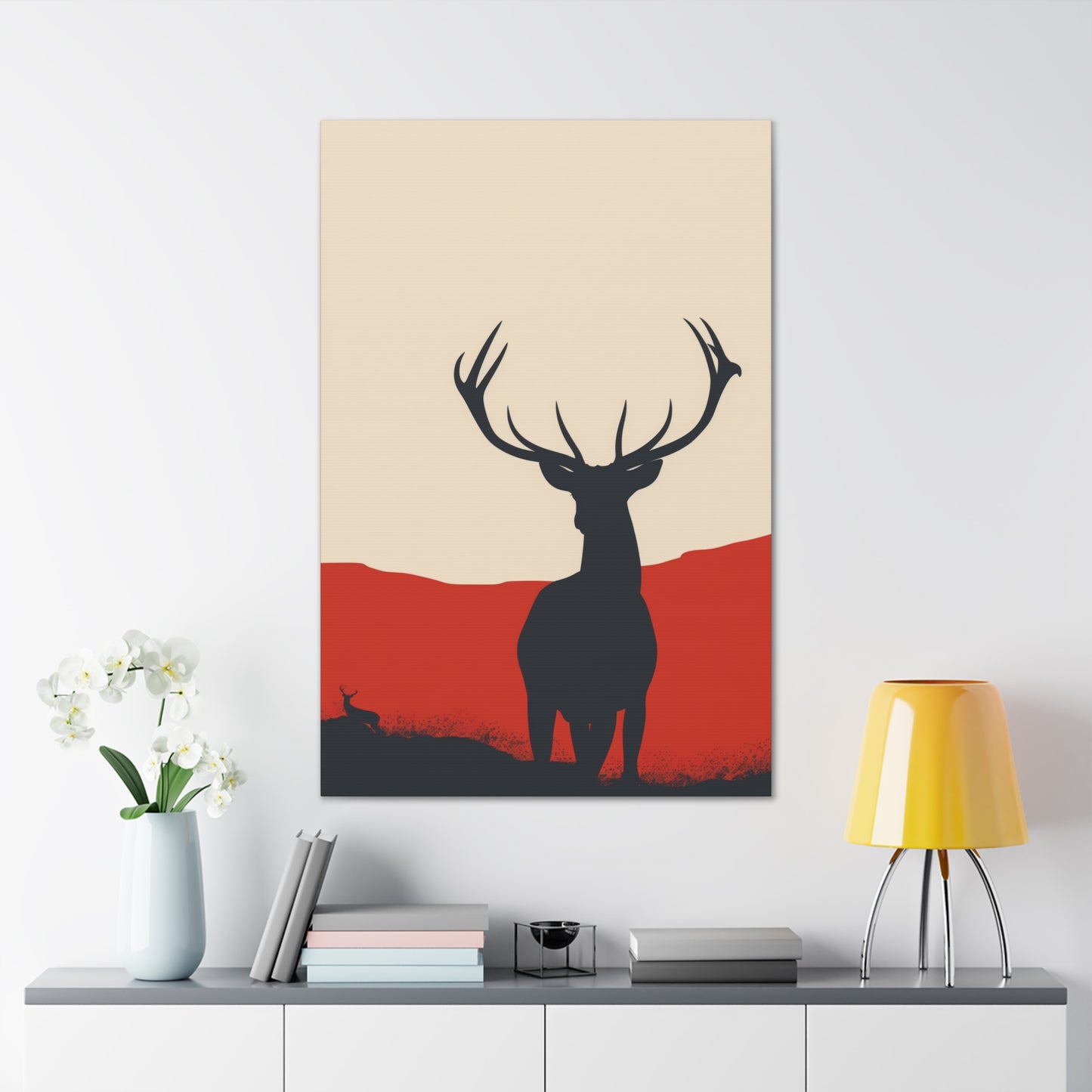 Reindeer with antlers  Digital Illustration Canvas Gallery Wraps