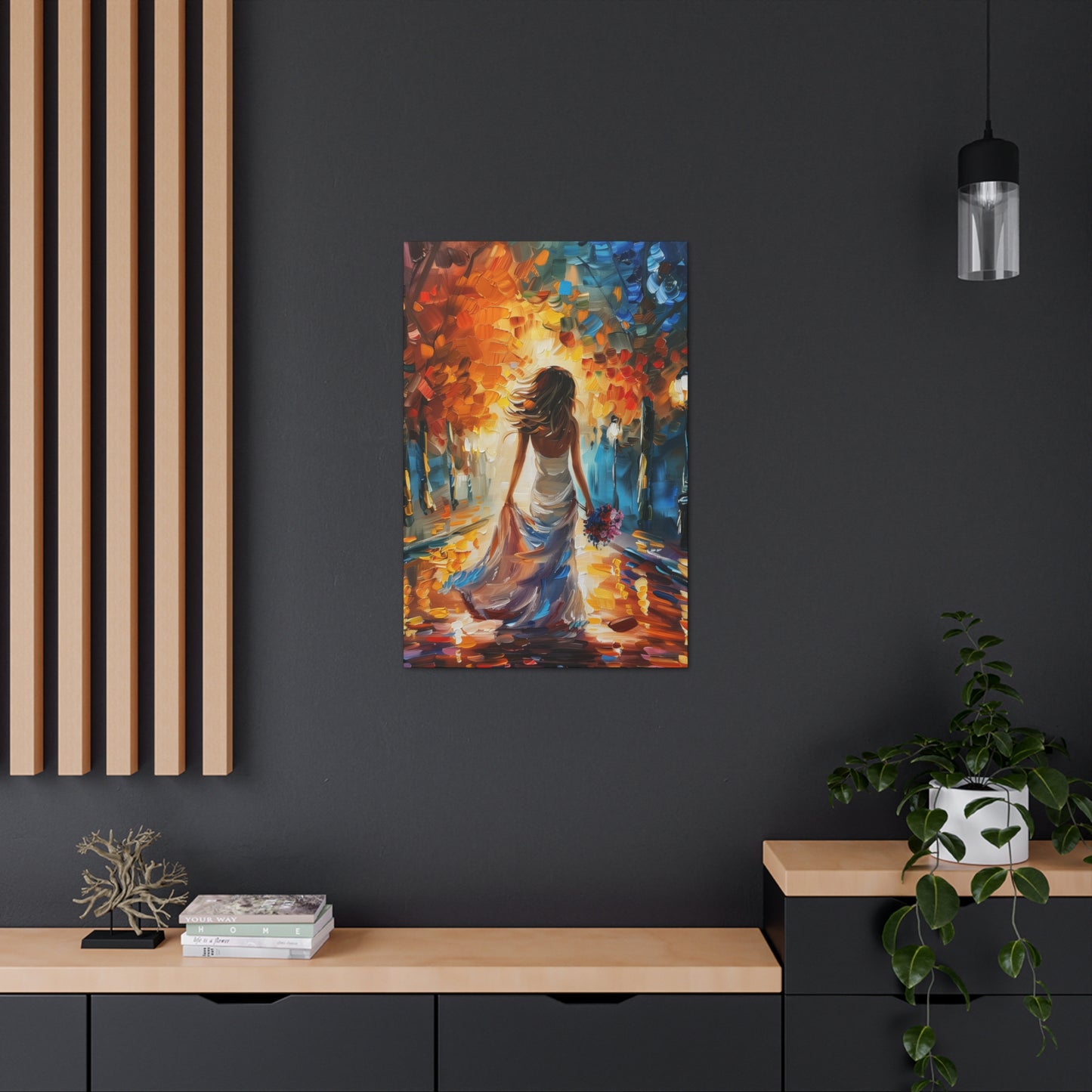 Bride in the Streets - Leonid Afremov Style Digital Print Canvas Gallery Wraps