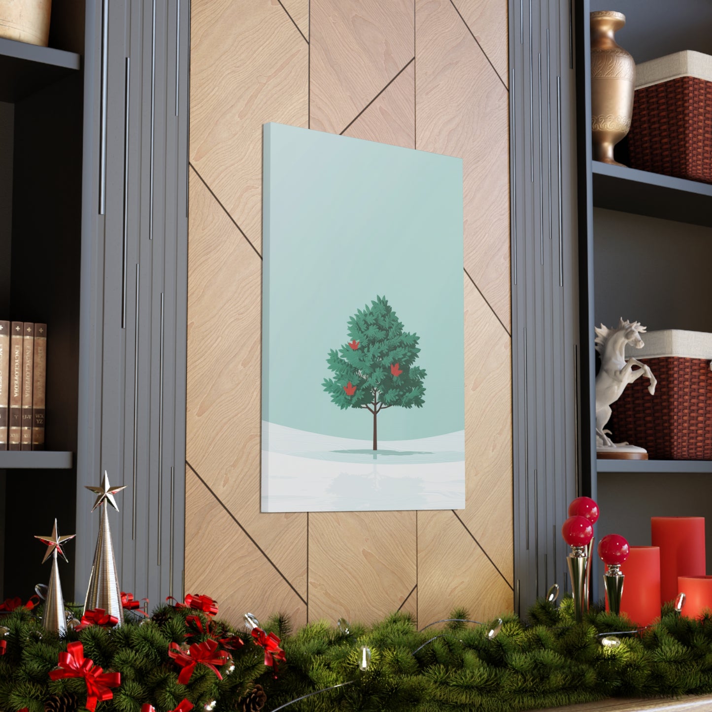 Maple Tree in Winter - Illustration Canvas Gallery Wraps