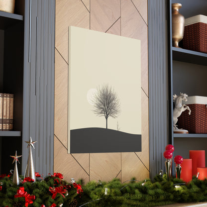 Lone Leafless Tree - Illustration Canvas Gallery Wraps