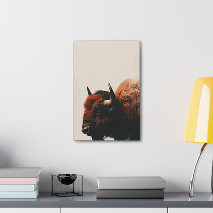 Bison - Illustration Canvas Gallery Wraps