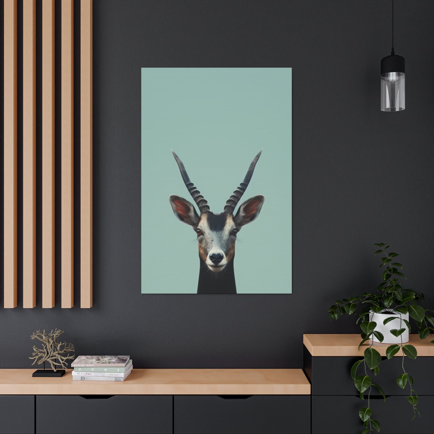 Antelope with Antlers Digital Illustration Canvas Gallery Wraps