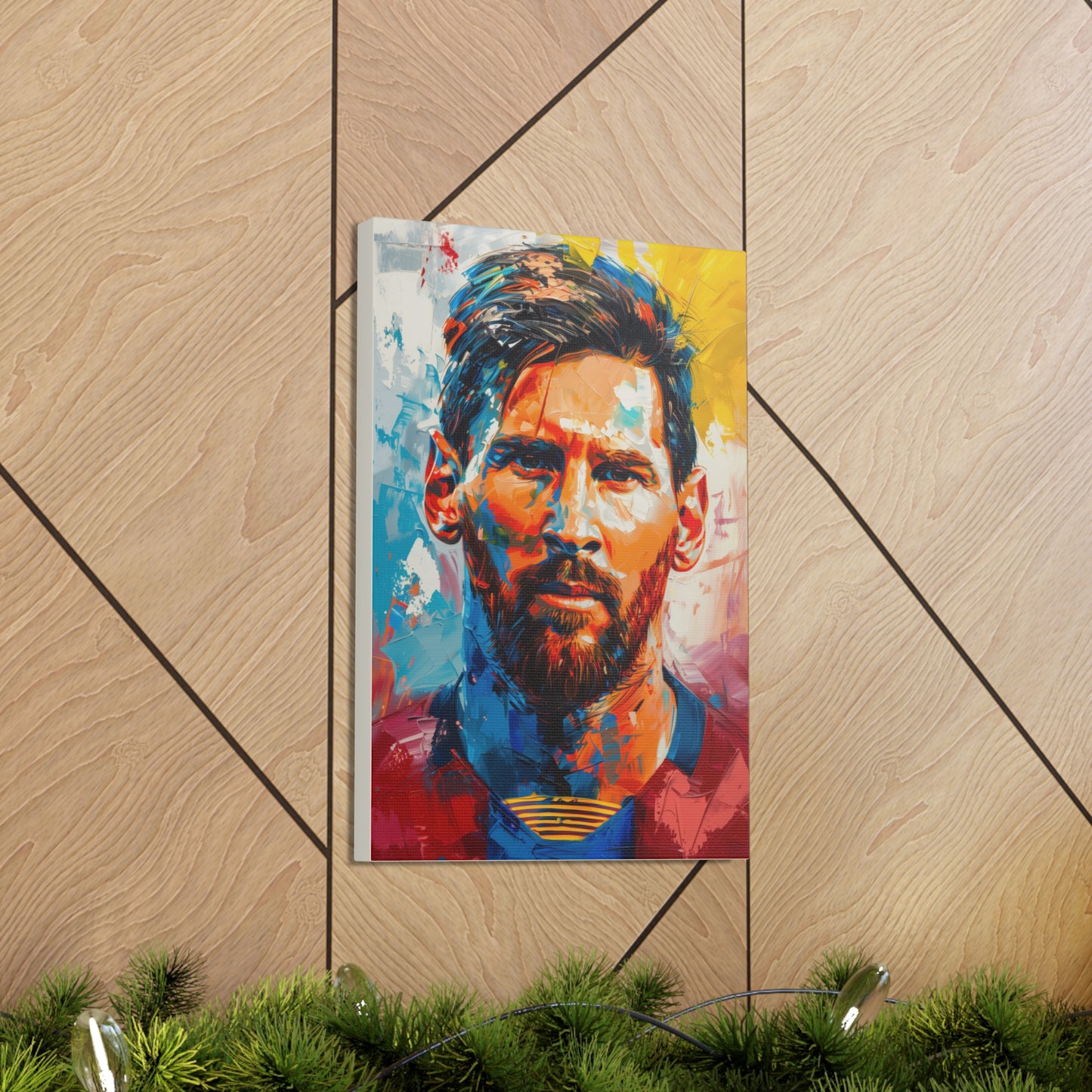 Lionel Messi - Abstract Digital Painting Canvas Gallery Wraps