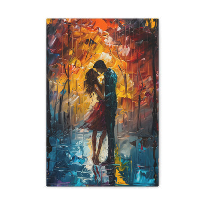 Couple - Leonid Afremov Style Digital Oil Painting Canvas Gallery Wraps