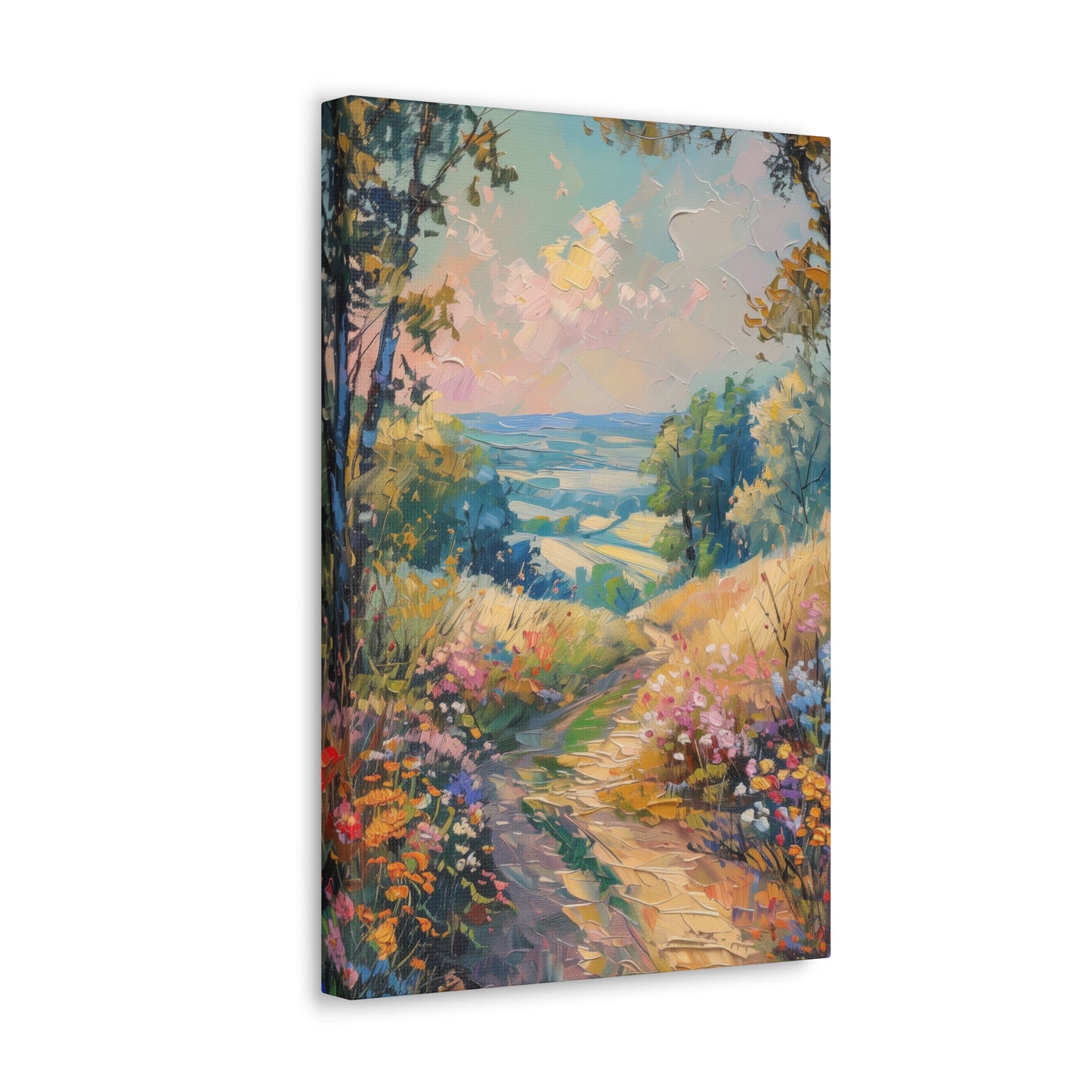 old countryside road in medieval times Digital Oil Painting Print Canvas Gallery Wraps