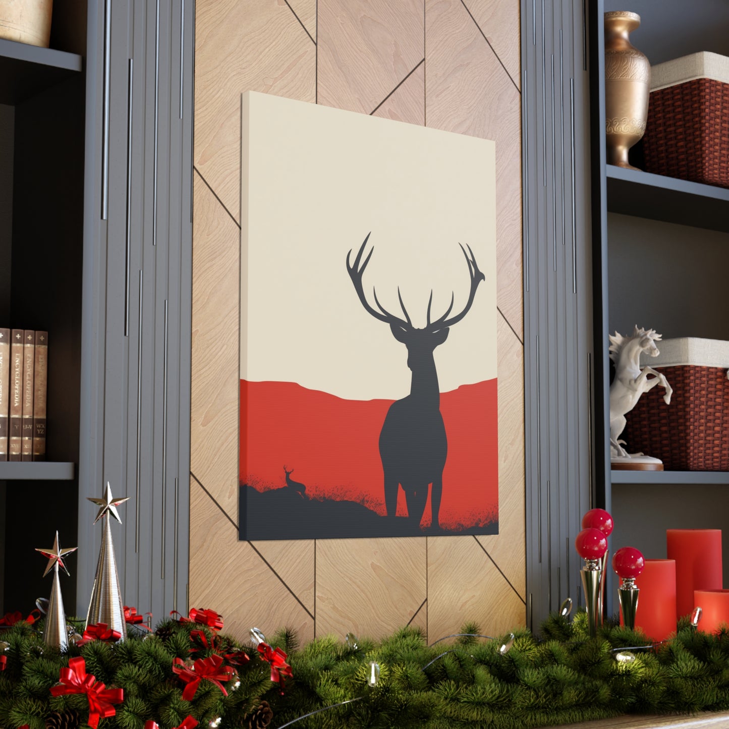 Reindeer with antlers  Digital Illustration Canvas Gallery Wraps