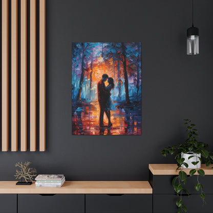 Couple - Leonid Afremov Style Digital Oil Painting Canvas Gallery Wraps