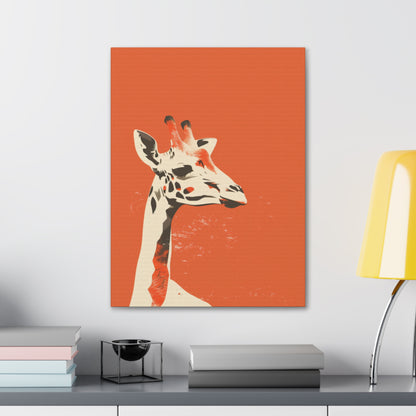 Giraffe Digital Illustration Canvas Gallery Wraps