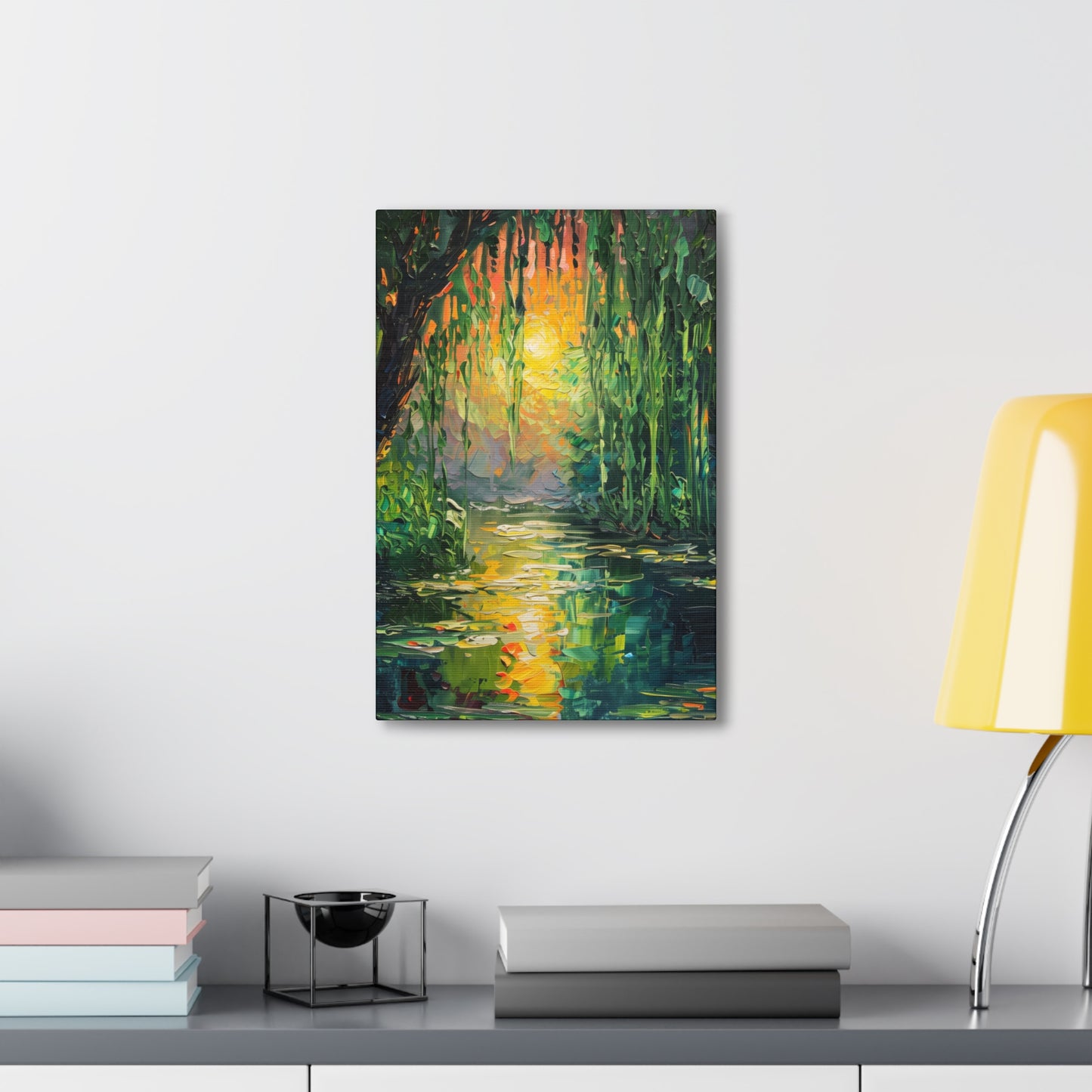 Lake in a Forest - Claude Monet Style Digital Print Canvas Gallery Wraps