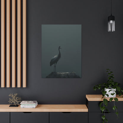 Egret Digital Illustration Canvas Gallery Wraps