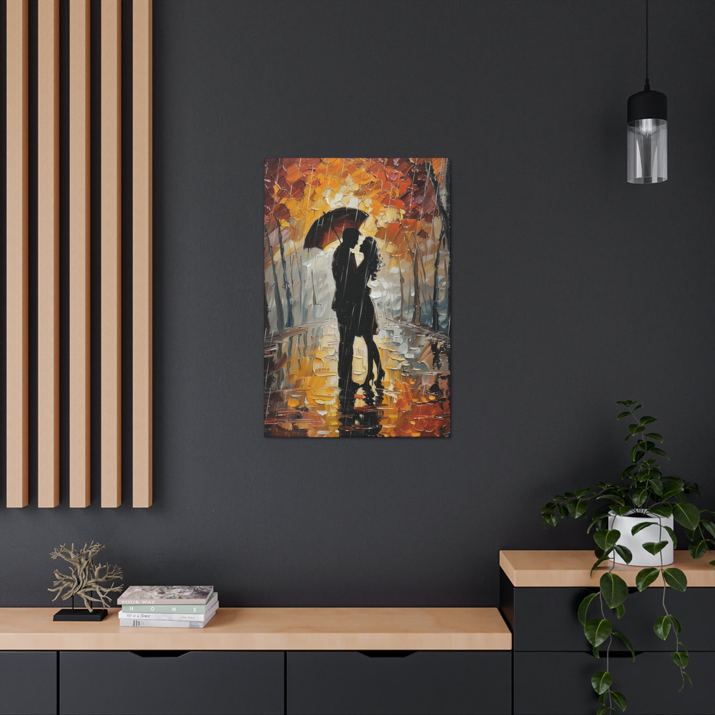 Couple - Leonid Afremov Style Digital Oil Painting Canvas Gallery Wraps