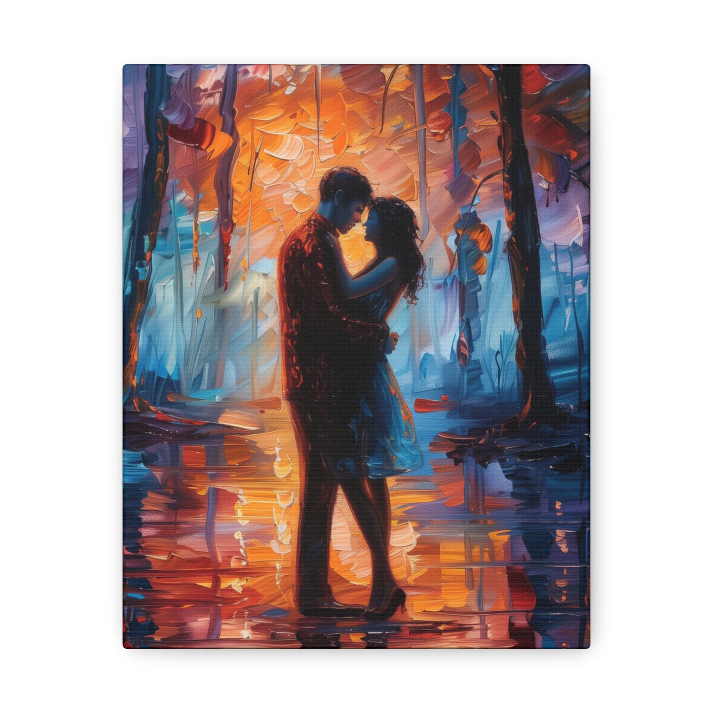 Couple - Leonid Afremov Style Digital Oil Painting Canvas Gallery Wraps