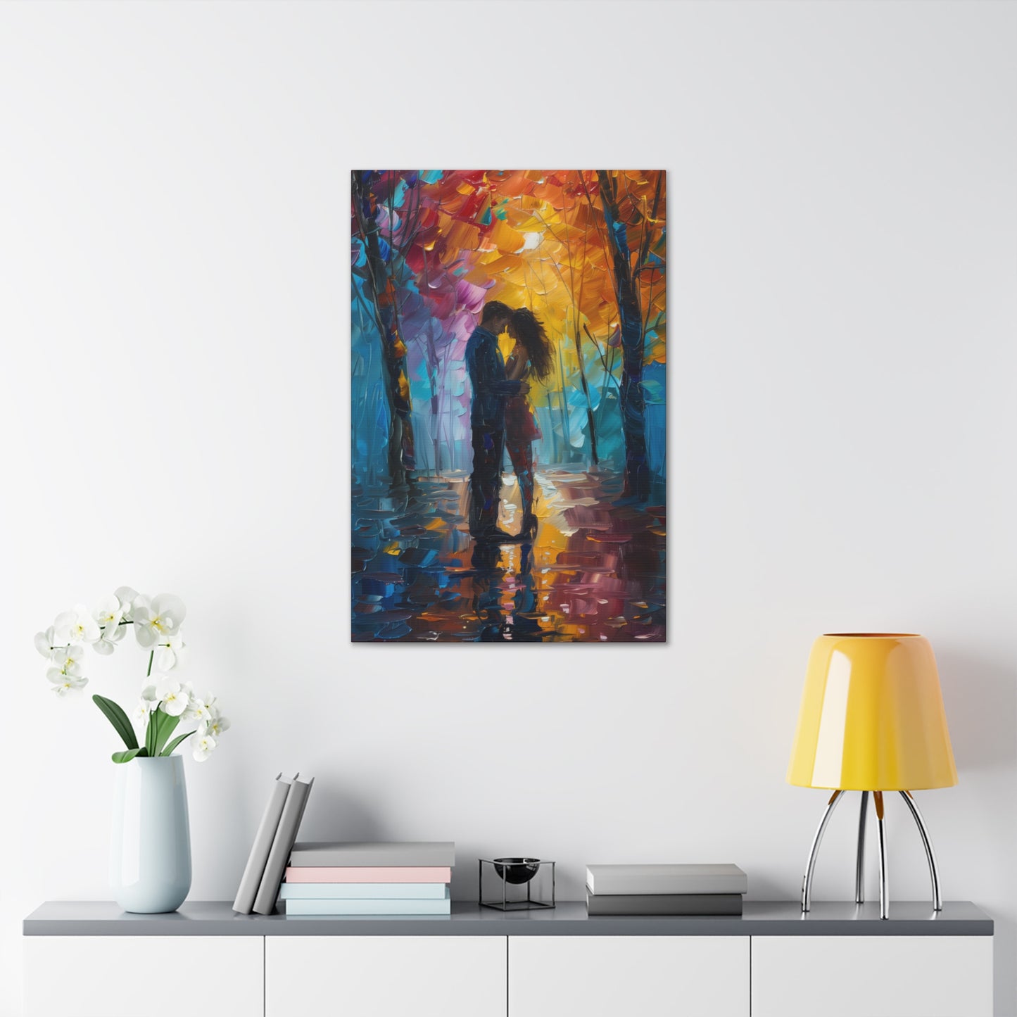 Couple - Leonid Afremov Style Digital Oil Painting Canvas Gallery Wraps