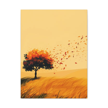 Tree in a Golden Sunset Digital Illustration Canvas Gallery Wraps