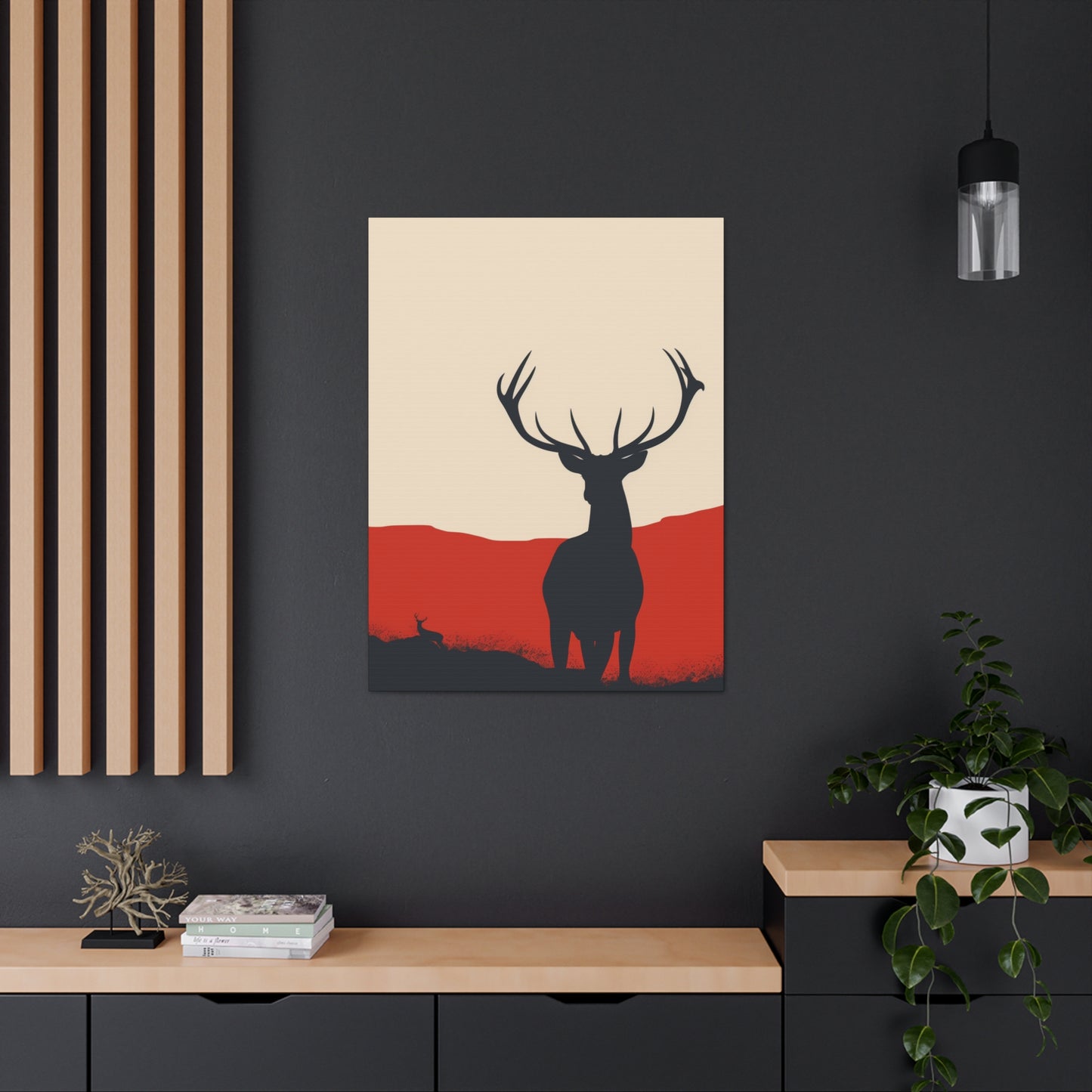 Reindeer with antlers  Digital Illustration Canvas Gallery Wraps