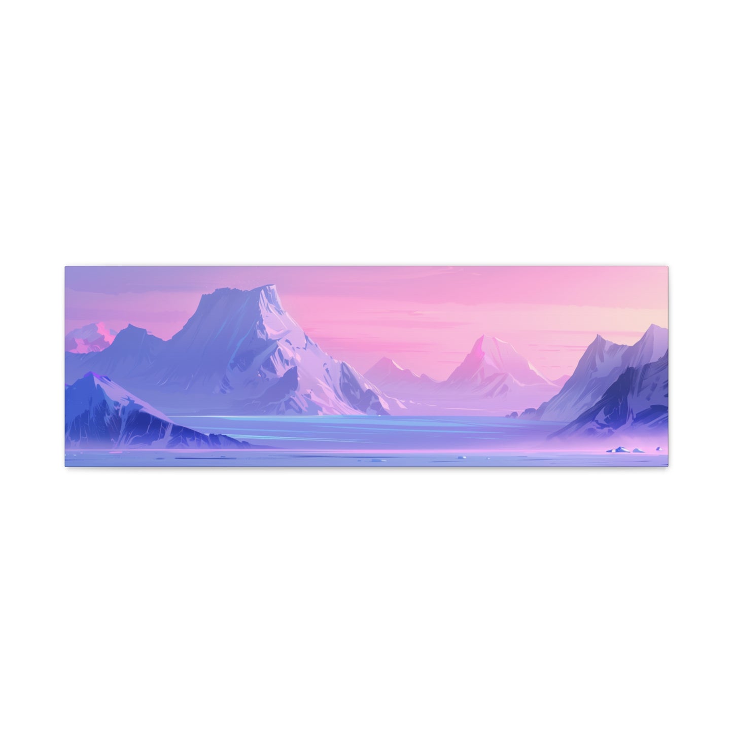 Antarctic Evening Landscape - Digital Illustration Panorama Canvas Gallery Wraps